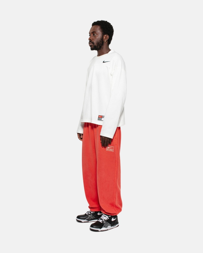 Stüssy & Nike Pigment Dyed Fleece Pant Broek Unisex Rood | OQ42-H4-FC