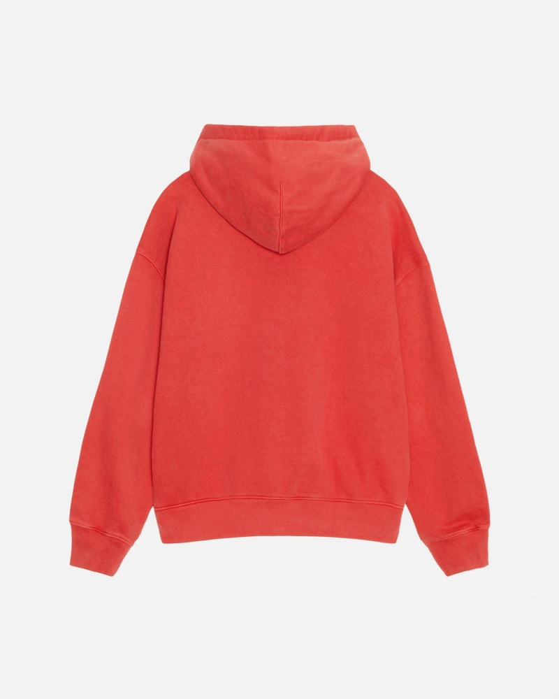 Stüssy & Nike Pigment Dyed Fleece Zip Hoodie Long Sleeve Sweatshirt Unisex Rood | CZ29-Y7-DI