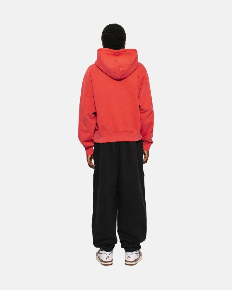 Stüssy & Nike Pigment Dyed Fleece Zip Hoodie Long Sleeve Sweatshirt Unisex Rood | CZ29-Y7-DI