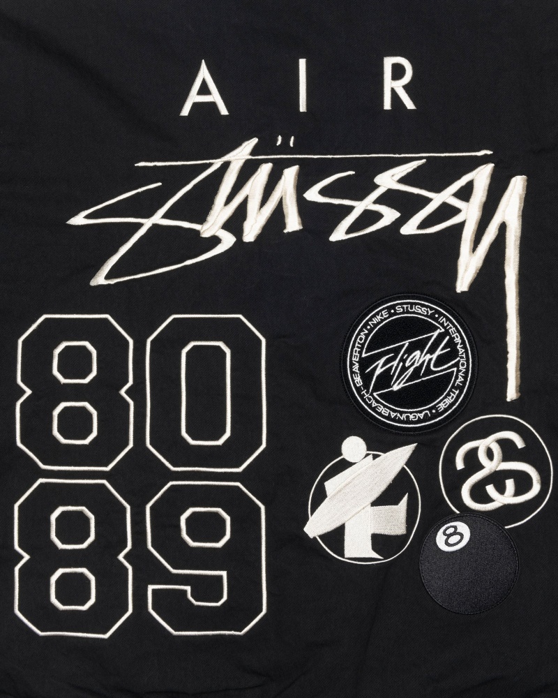 Stüssy & Nike Reversible Varsity Jacket Long Sleeve Jacket Unisex Black/Sail | QX08-F0-DE