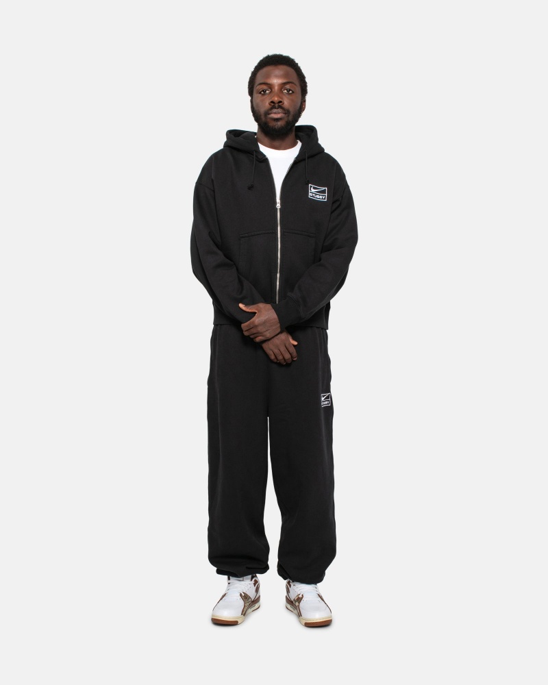 Stüssy & Nike Stone Washed Fleece Pant Broek Unisex Zwart | SE89-K0-JZ