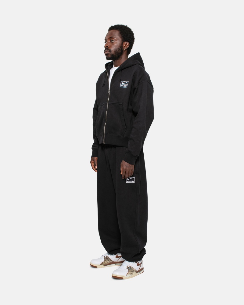 Stüssy & Nike Stone Washed Fleece Pant Broek Unisex Zwart | SE89-K0-JZ