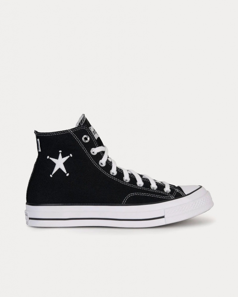 Stüssy x Converse - Chuck 70 High Top Trainers A01765C Schoenen Unisex Zwart Wit Zwart | IW71-B7-DN