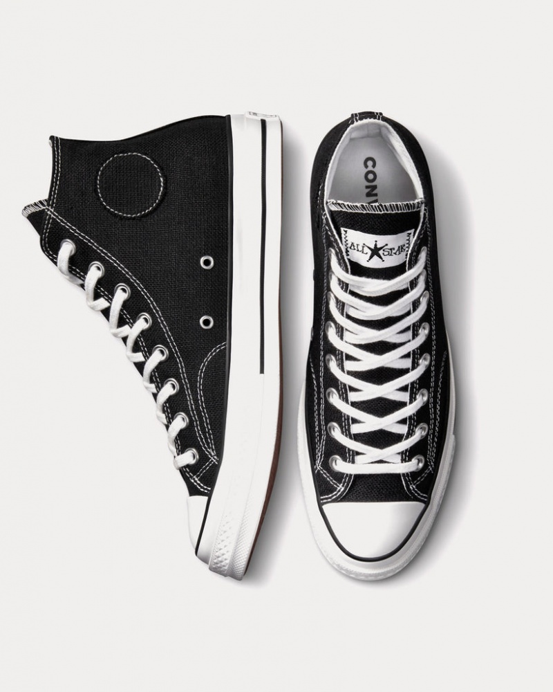 Stüssy x Converse - Chuck 70 High Top Trainers A01765C Schoenen Unisex Zwart Wit Zwart | IW71-B7-DN