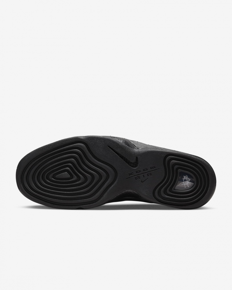 Stüssy x Nike Air Penny 2 DQ5674-001 Schoenen Unisex Zwart Zwart Wit | CF61-W1-QA