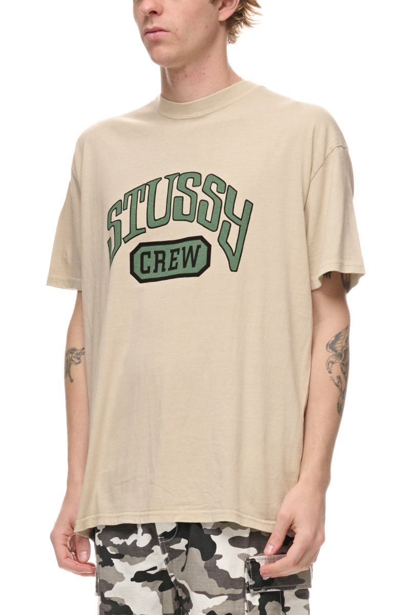 Stüssy Stussy Crew Ss Tee Tees Heren Pigment Natural | FC36-F1-TW