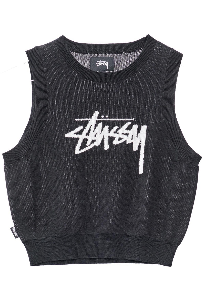 Stüssy Stussy Knit Vest Hoodies & Sweaters Dames Zwart | VV23-W4-HI