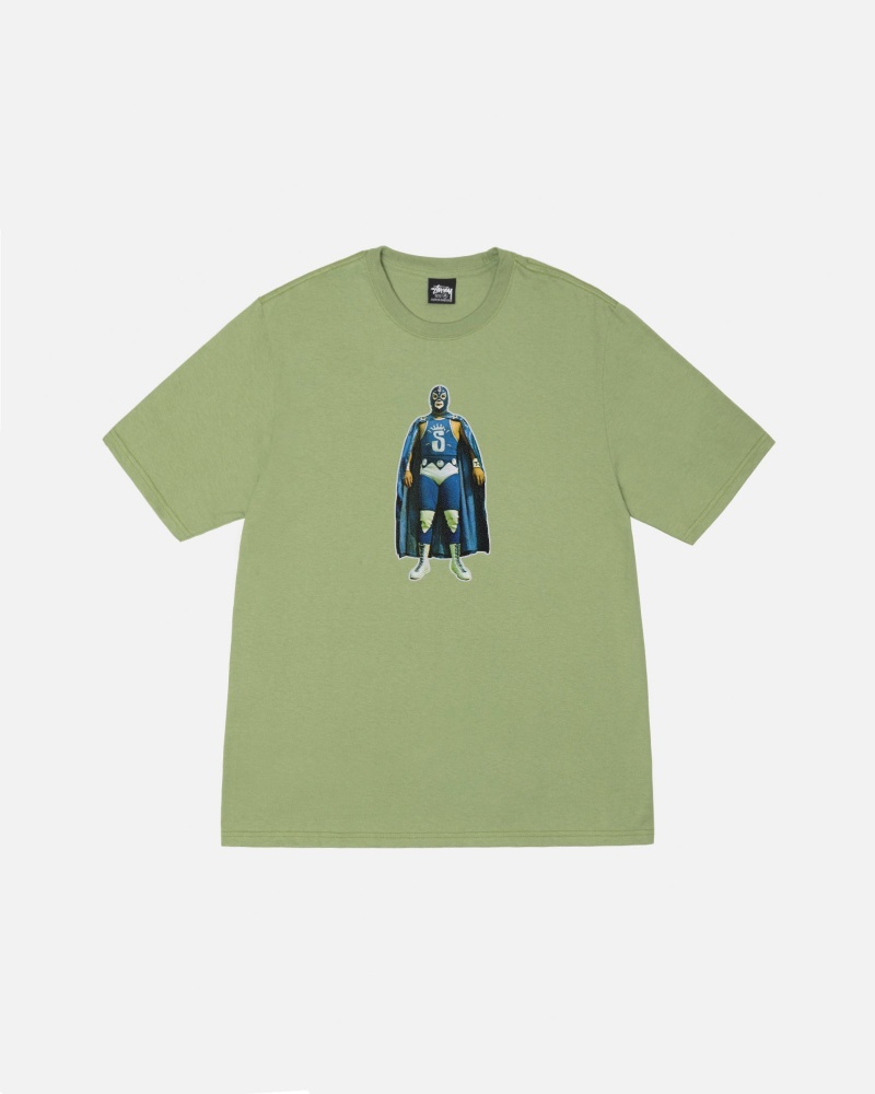 Stüssy Stussy Lucha Tee Short Sleeve T-Shirt Unisex Moss | HN86-P8-DT