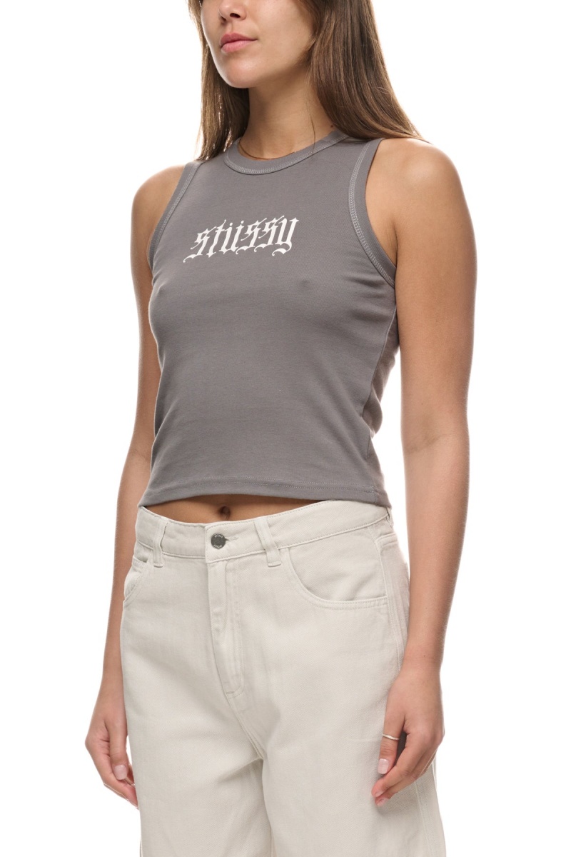 Stüssy Stussy Rib Tank T-Shirts L/S Dames Grijs | OS05-U7-NZ