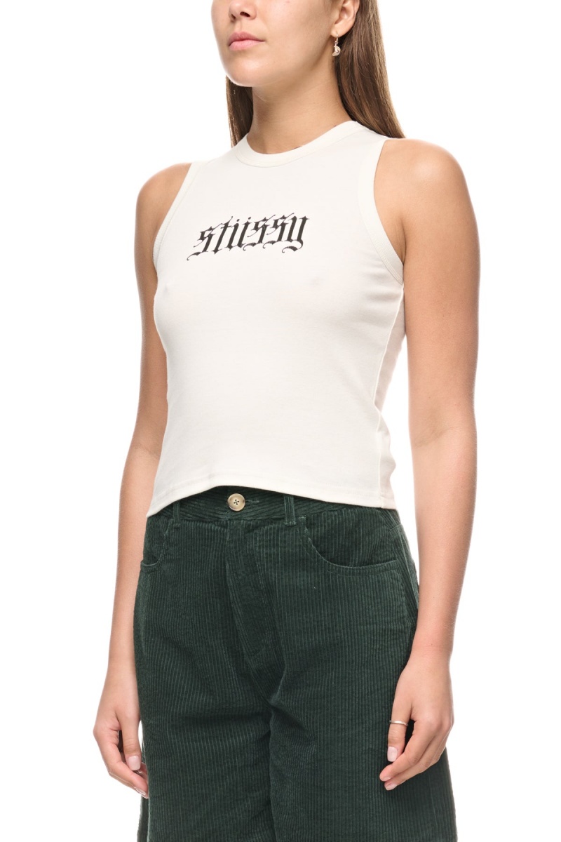 Stüssy Stussy Rib Tank T-Shirts L/S Dames Wit | JY51-O6-RL