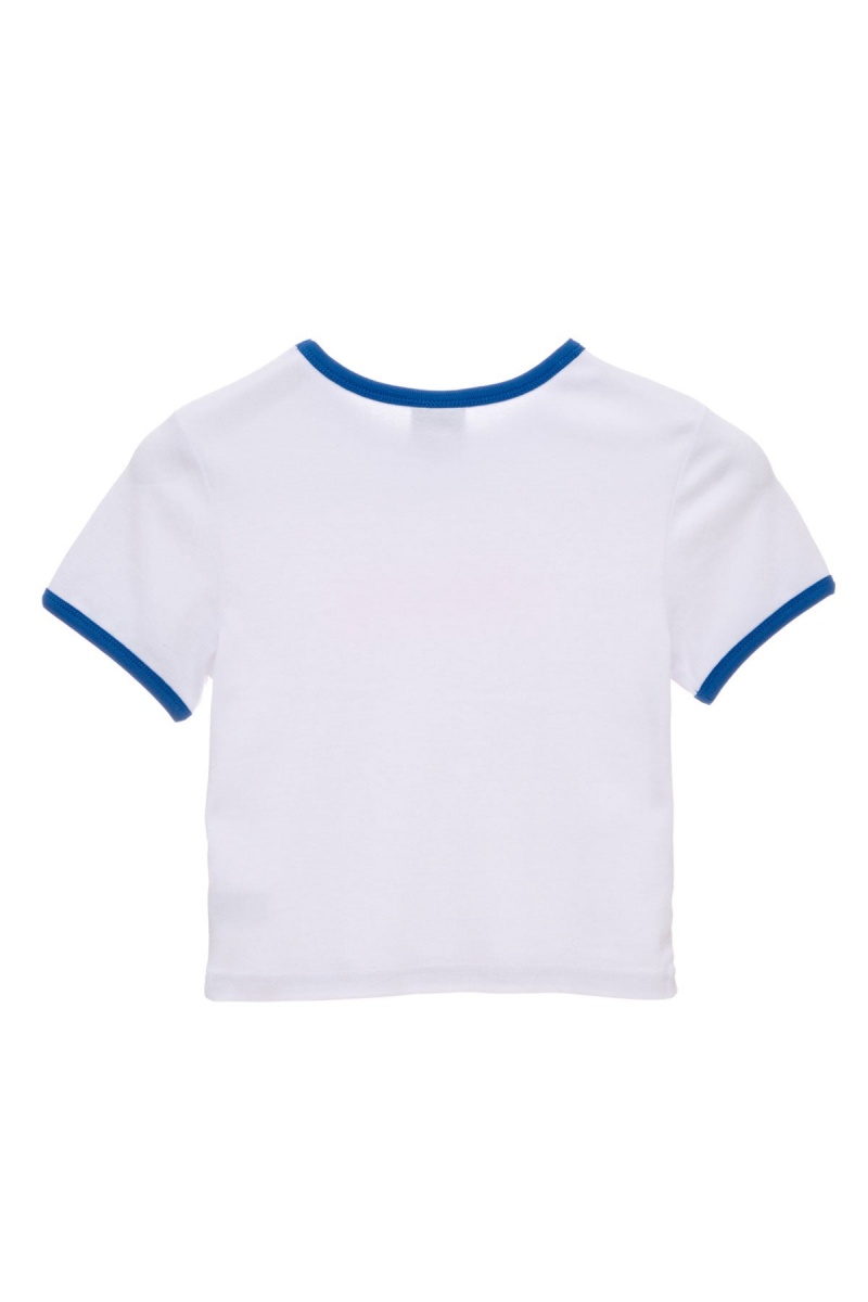 Stüssy Stussy Ringer Tee Tees Dames White/ Ultramarine | RS37-S4-ON