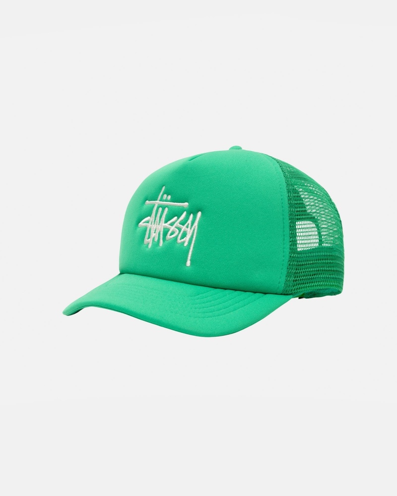 Stüssy Trucker Big Basic Snapback Ball Cap Unisex Groen | VS08-M9-AI