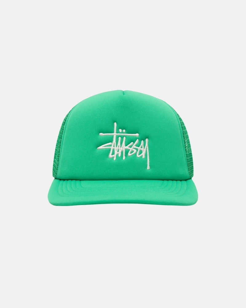 Stüssy Trucker Big Basic Snapback Ball Cap Unisex Groen | VS08-M9-AI