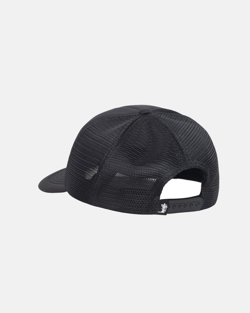 Stüssy Trucker Big Basic Snapback Ball Cap Unisex Zwart | PE50-K1-AG