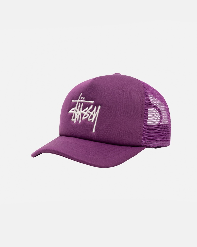 Stüssy Trucker Big Basic Snapback Ball Cap Unisex Orchid | PY09-P8-BP