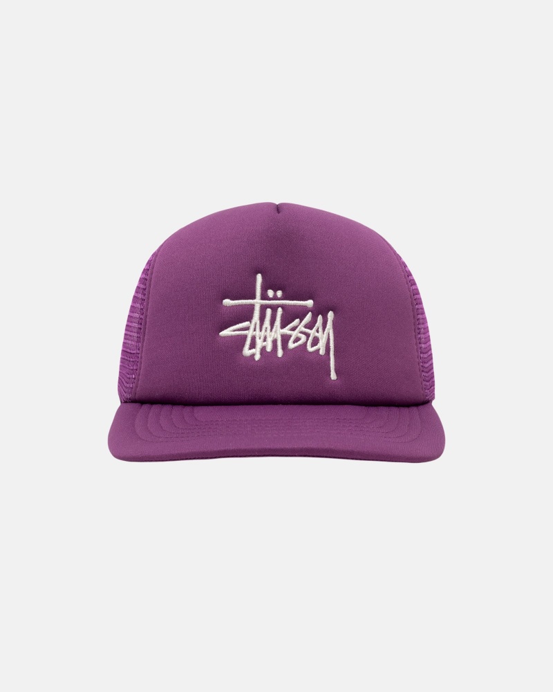 Stüssy Trucker Big Basic Snapback Ball Cap Unisex Orchid | PY09-P8-BP