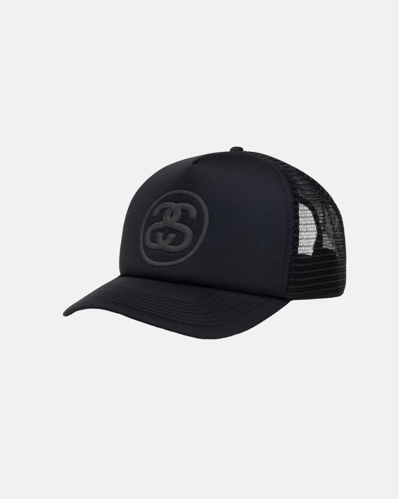 Stüssy Trucker Ss-Link Snapback Ball Cap Unisex Zwart | CL67-E5-BK