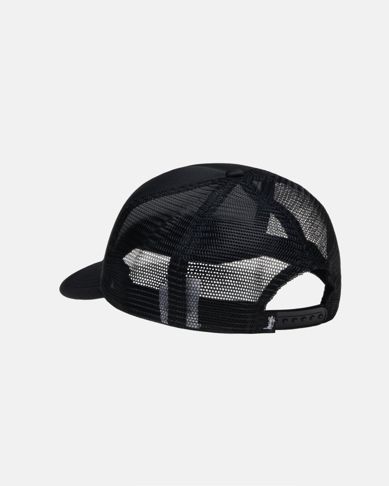 Stüssy Trucker Ss-Link Snapback Ball Cap Unisex Zwart | CL67-E5-BK