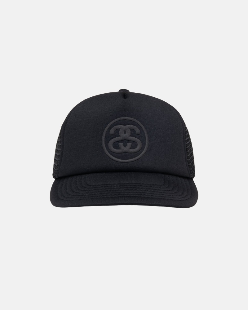 Stüssy Trucker Ss-Link Snapback Ball Cap Unisex Zwart | CL67-E5-BK