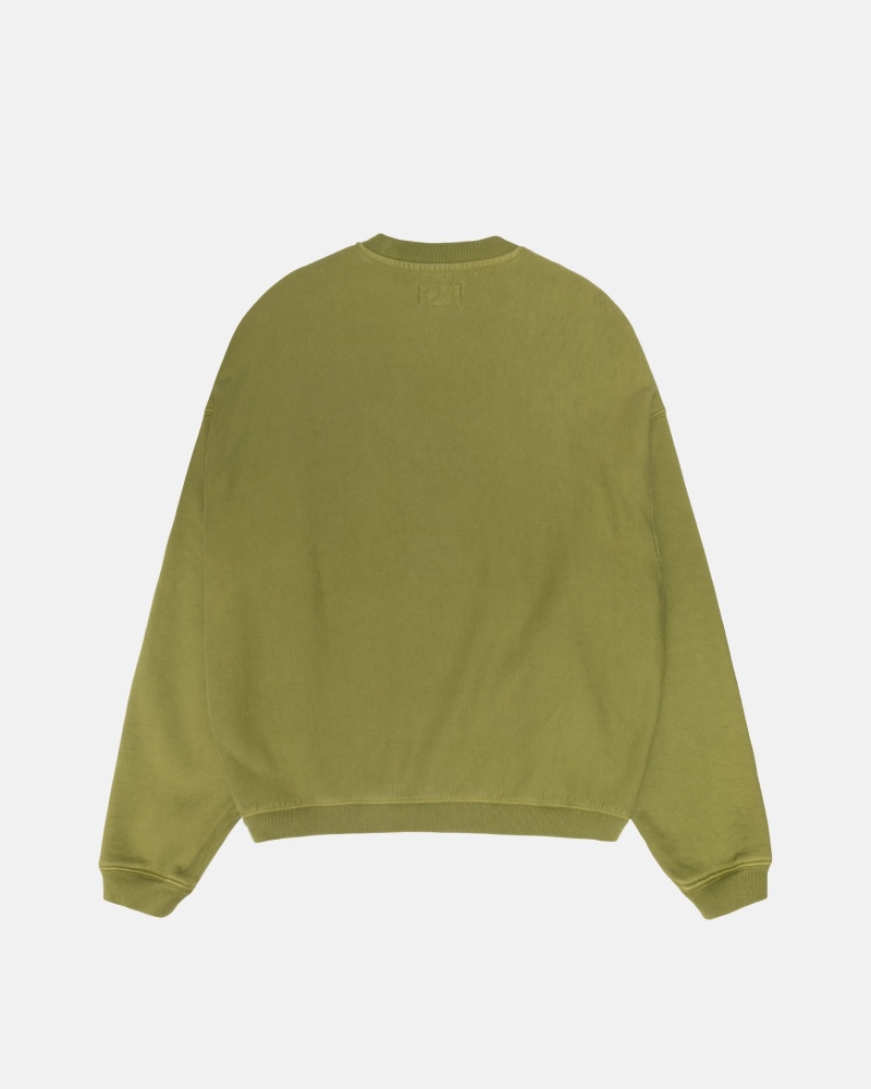 Stüssy Varsity Oversized Crew Long Sleeve Sweatshirt Unisex Groen | RV12-J9-XD