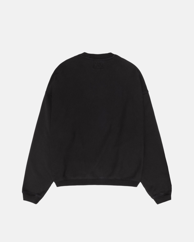 Stüssy Varsity Oversized Crew Long Sleeve Sweatshirt Unisex Zwart | HN69-T1-ZM