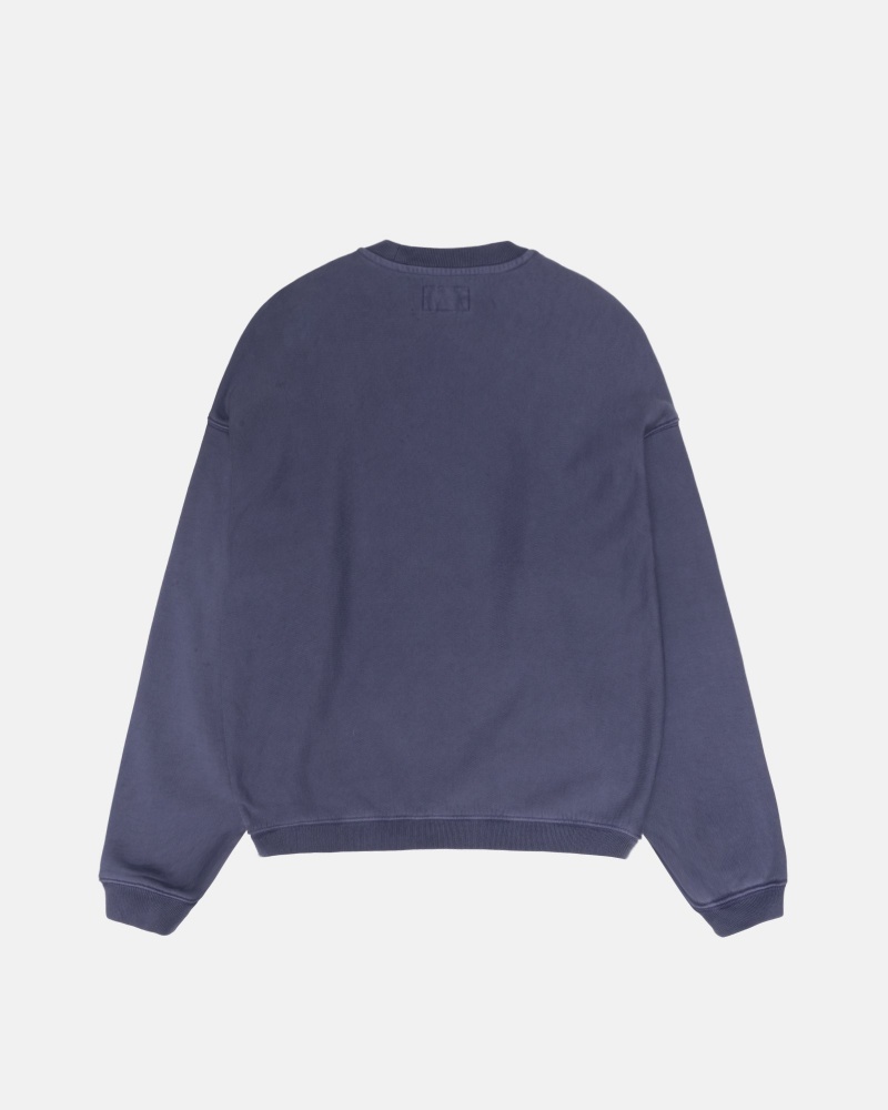 Stüssy Varsity Oversized Crew Long Sleeve Sweatshirt Unisex Blauw | QT41-Q4-TA