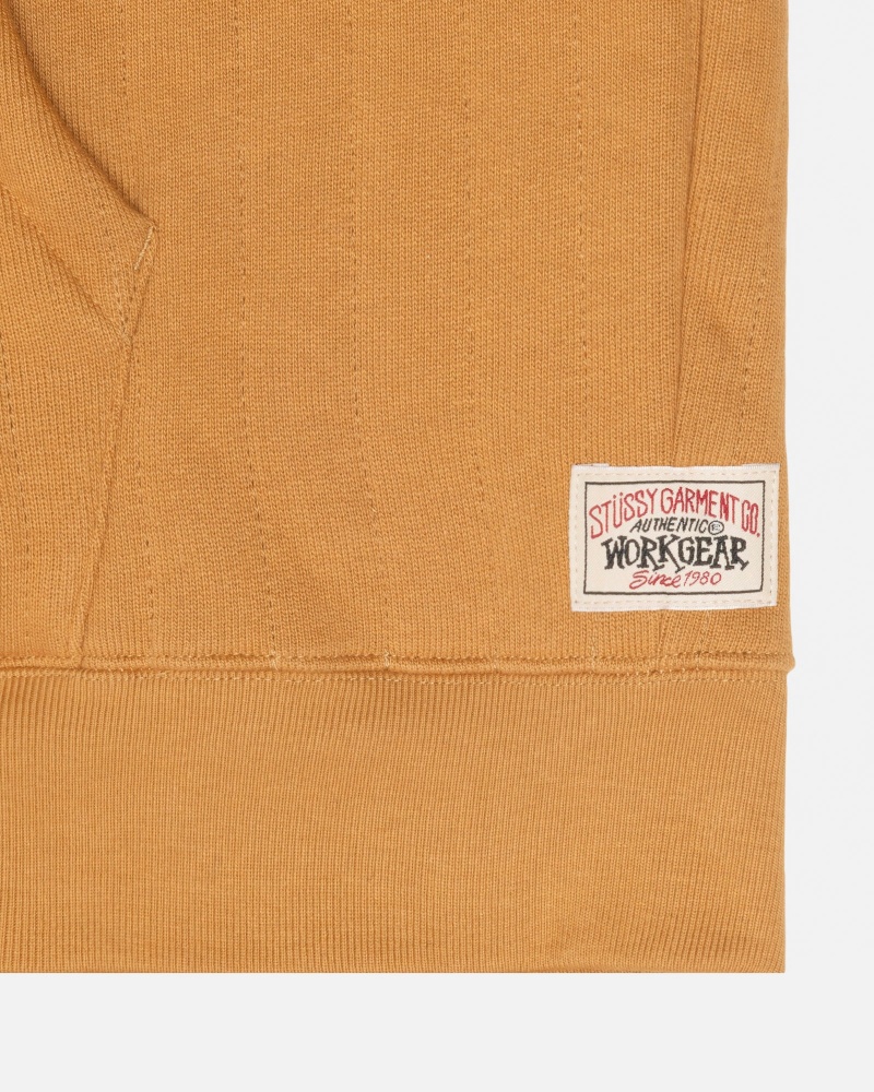 Stüssy Vertical Gewatteerd Zip Hoodie Long Sleeve Sweatshirt Unisex Tan | YR38-H9-BC