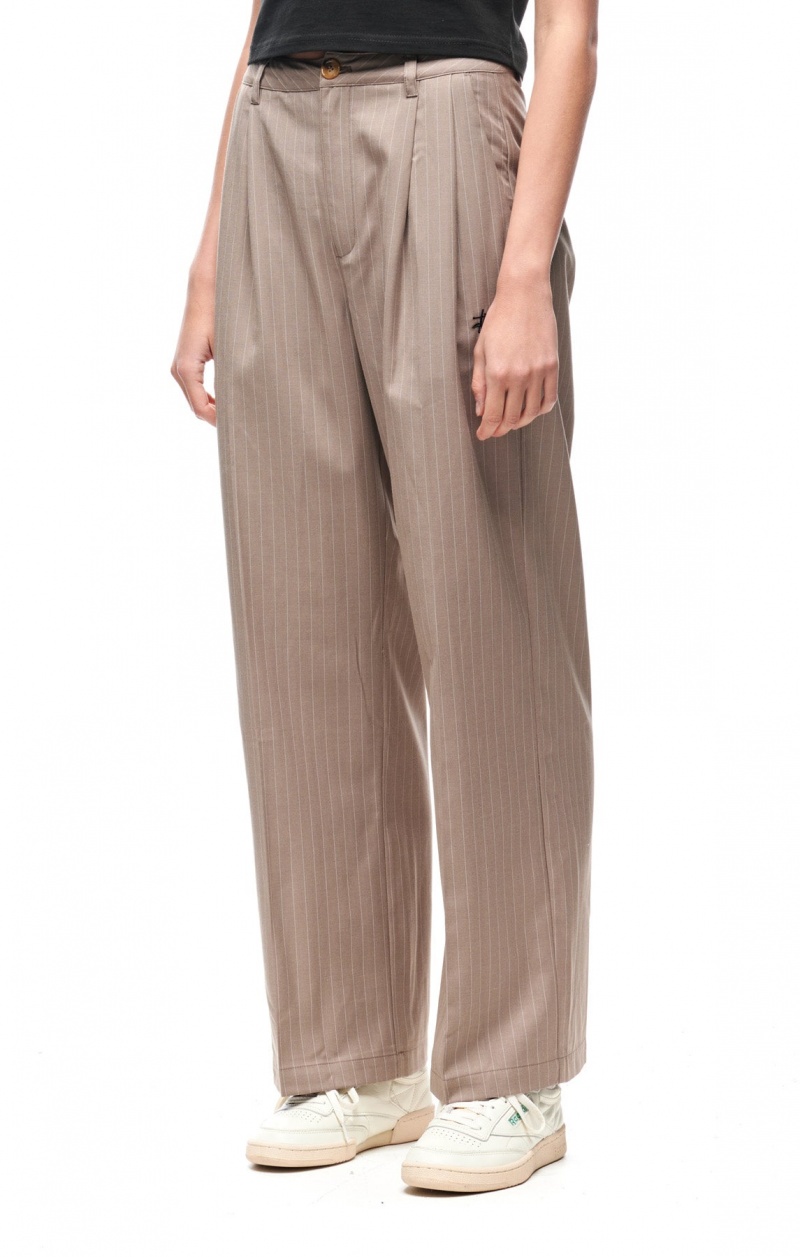 Stüssy Volume Geplooid Pant Shorts & Pants Dames Sand Stripe | FV37-K3-IG