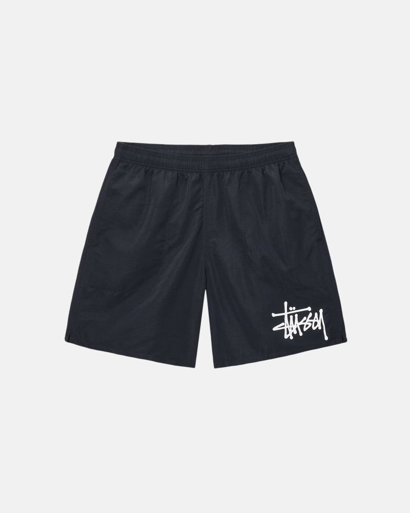 Stüssy Water Kort Big Basic Swim Bottom Unisex Zwart | JA99-Y9-TB