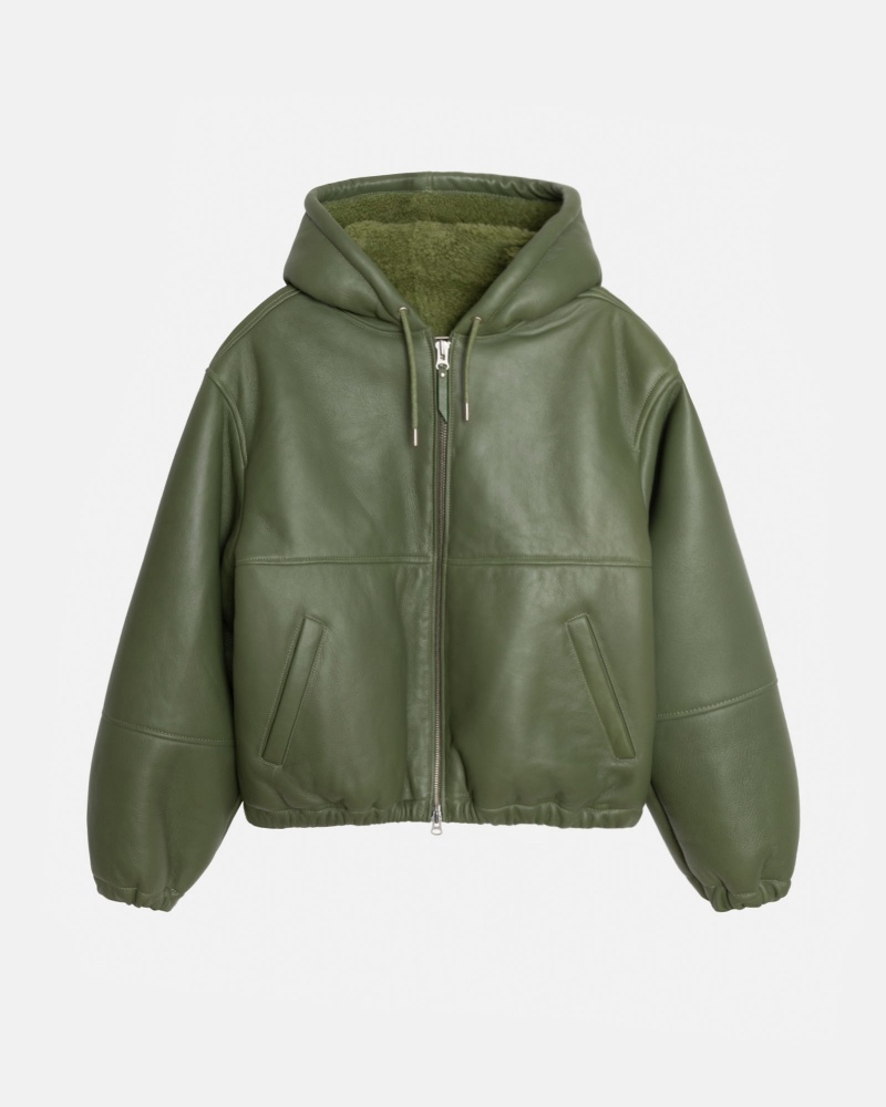 Stüssy Werk Jacket Shearling Long Sleeve Outerwear Unisex Groen | WZ43-T6-OL