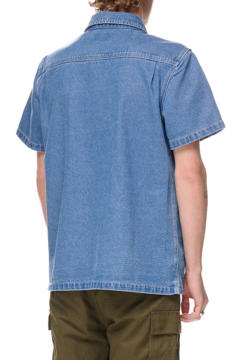 Stüssy Workgear Denim Shirt Overhemd Heren Blauw | JD81-D5-WE