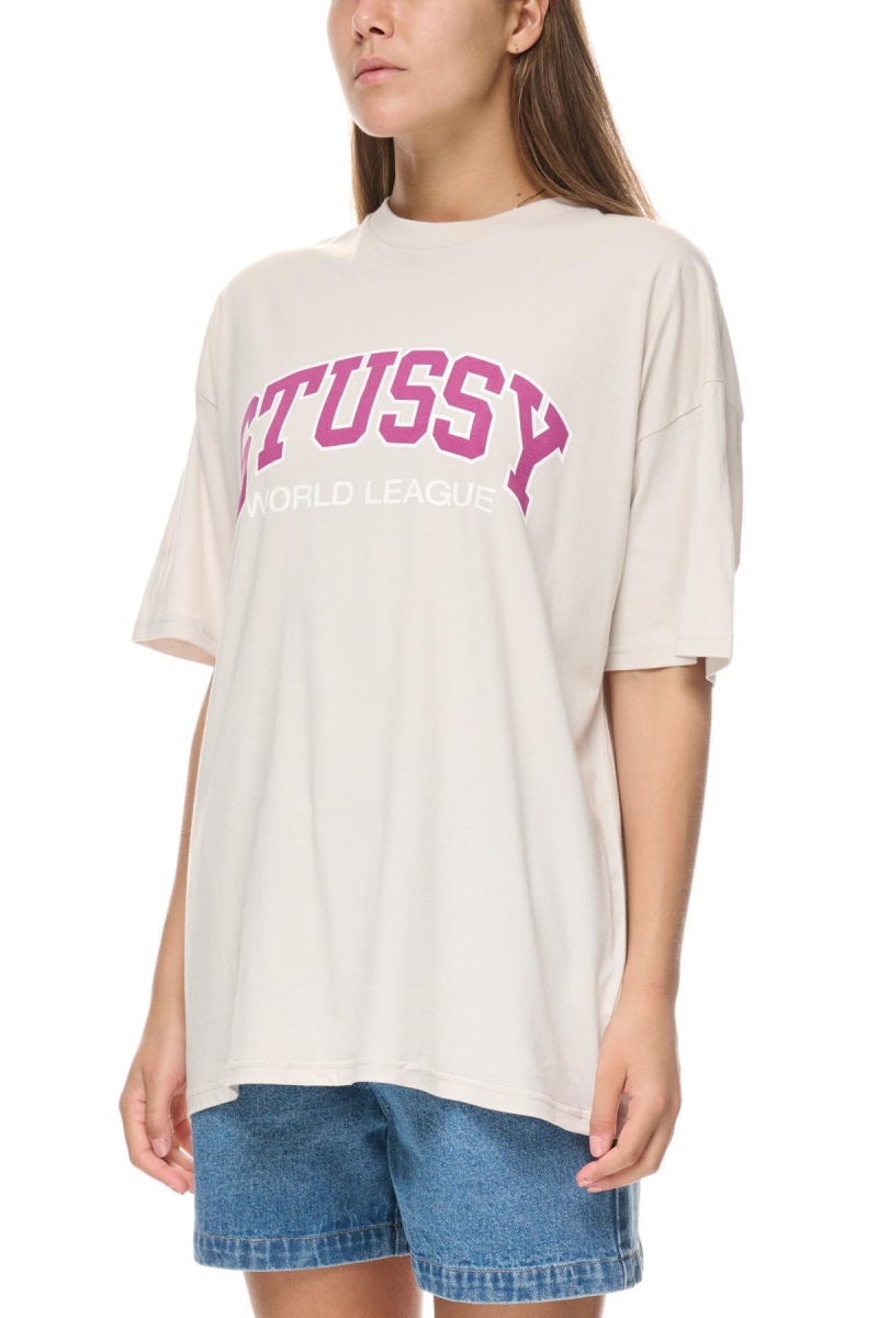 Stüssy World League Relaxed Tee Tees Dames Wit | XW00-T6-IO