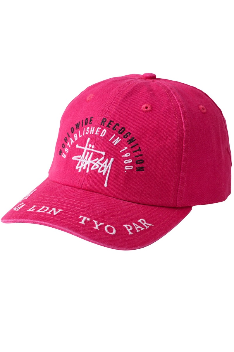 Stüssy Worldwide Low Pro Cap Hats & Beanies Heren Roze | DE32-O2-BD