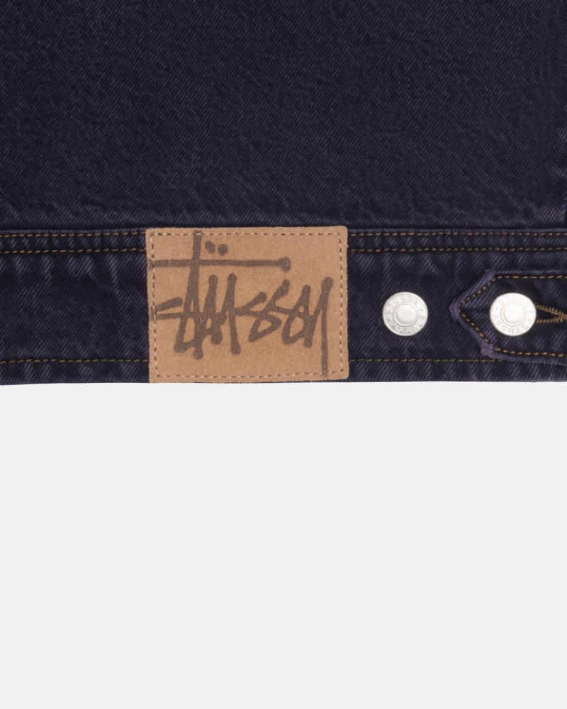 Stüssy Zip Werk Jacket Denim Long Sleeve Outerwear Unisex Nightshade | RL06-M3-NA