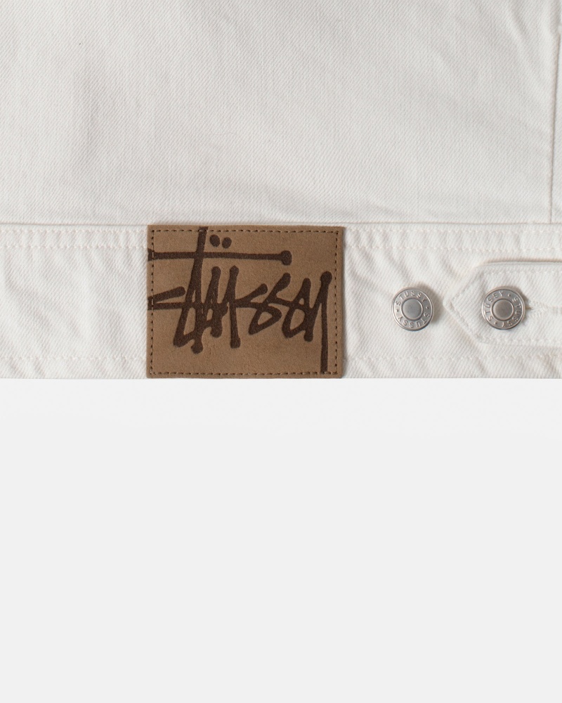 Stüssy Zip Werk Jacket Overdyed Long Sleeve Outerwear Unisex Bone | FF17-Q6-NQ