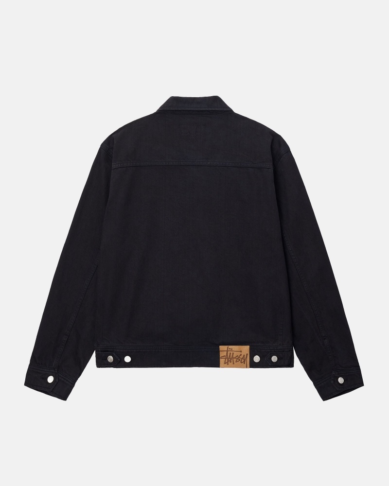 Stüssy Zip Werk Jacket Overdyed Long Sleeve Outerwear Unisex Zwart | PV77-E2-YC