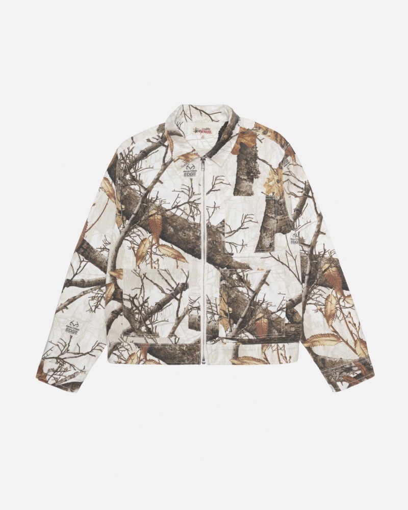 Stüssy Zip Werk Jacket Realtree Edge Long Sleeve Outerwear Unisex Snow | QS57-Y2-QR