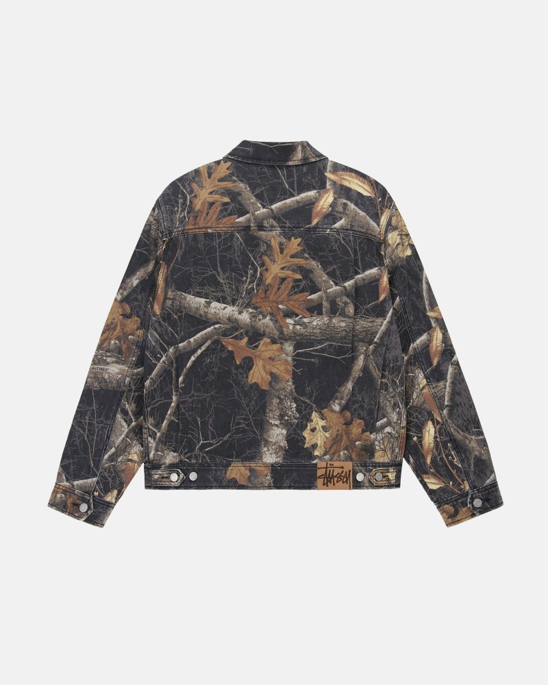 Stüssy Zip Werk Jacket Realtree Edge Long Sleeve Outerwear Unisex Zwart | OD03-R3-VX